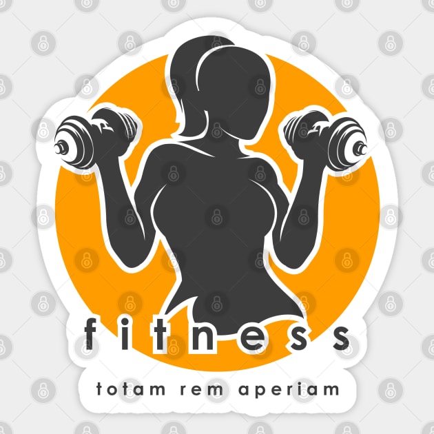 Fitness Emblem with Athletic Woman Sticker by devaleta